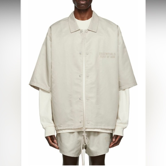 Fear of God Essentials Gray Nylon Shirt - Picture 1 of 14